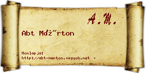 Abt Márton névjegykártya