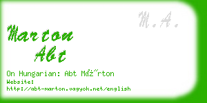 marton abt business card